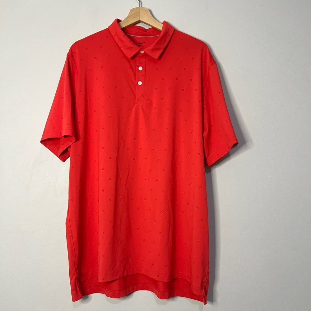 Nike DriFit Red Cross Golf Clubs Performance Polo XL